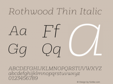 Rothwood Thin Italic Version 1.000图片样张