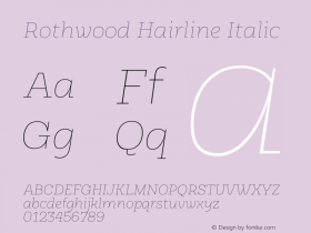 Rothwood Hairline Italic Version 1.000图片样张