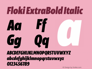 Floki ExtraBold Italic Version 1.000;PS 001.000;hotconv 1.0.88;makeotf.lib2.5.64775图片样张