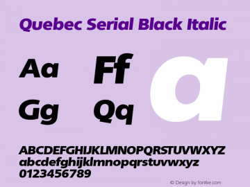 QuebecSerial-BlackItalic Version 1.000 | wf-rip DC20121025图片样张