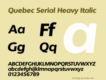 QuebecSerial-HeavyItalic Version 1.000 | wf-rip DC20121025图片样张