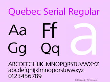 QuebecSerial-Regular Version 1.000 | wf-rip DC20121025图片样张