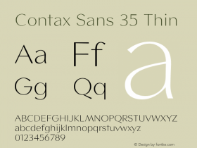 ContaxSans35-Thin OTF 1.000;PS 001.000;Core 1.0.34图片样张