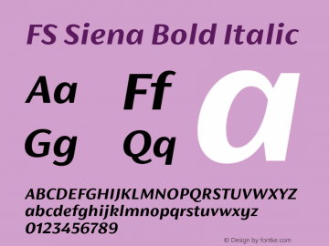 FSSiena-BoldItalic Version 1.001图片样张