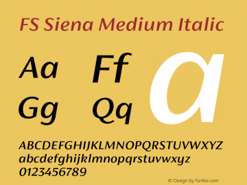 FSSiena-MediumItalic Version 1.001图片样张