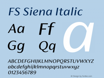 FSSiena-Italic Version 1.001图片样张