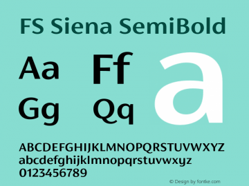 FSSiena-SemiBold Version 1.001图片样张