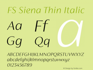 FSSiena-ThinItalic Version 1.001图片样张