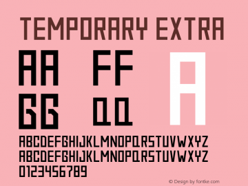 Temporary Extra Macromedia Fontographer 4.1J 04.3.15 Font Sample