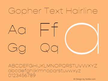 Gopher Text Hairline Version 1.000;PS 001.000;hotconv 1.0.88;makeotf.lib2.5.64775图片样张