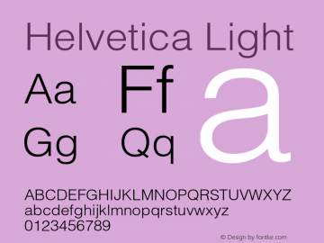 Helvetica Light 001.000图片样张