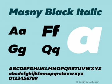 Masny-BlackItalic Version 1.000图片样张