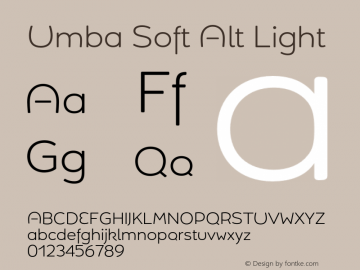 Umba Soft Alt Light Version 1.010;PS 001.010;hotconv 1.0.88;makeotf.lib2.5.64775图片样张