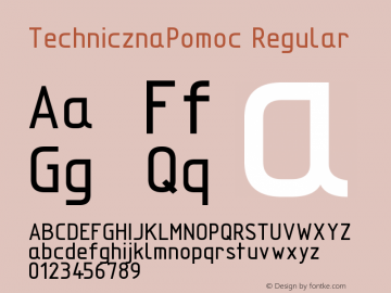 TechnicznaPomoc Regular 1.00 07032004 Font Sample