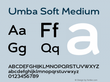 Umba Soft Medium Version 1.010;PS 001.010;hotconv 1.0.88;makeotf.lib2.5.64775图片样张