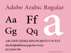 AdobeArabic-Regular Version 1.017图片样张