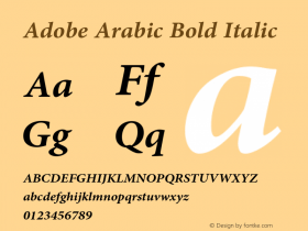 AdobeArabic-BoldItalic Version 1.017图片样张