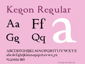 Kegon Regular Version 1.002图片样张