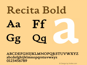 Recita-Bold Version 1.000;PS 001.000;hotconv 1.0.88;makeotf.lib2.5.64775图片样张