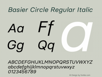 Basier Circle Italic Version 1.000 | wf-rip DC20180210图片样张