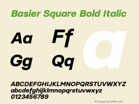 Basier Square Bold Italic Version 1.000 | wf-rip DC20180210图片样张