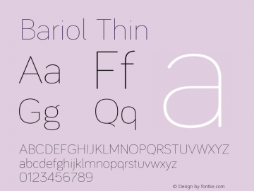 Bariol-Thin Version 1.001 | w-rip DC20161020图片样张