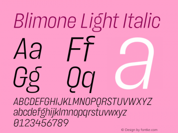 Blimone-LightItalic Version 1.000 | wf-rip DC20190615图片样张
