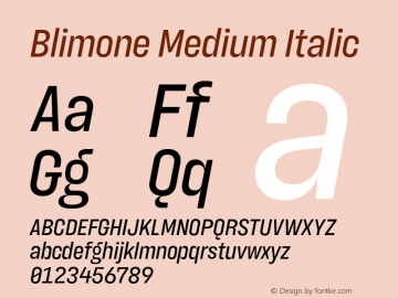 Blimone-MediumItalic Version 1.000 | wf-rip DC20190615图片样张