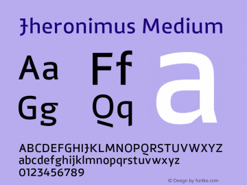 Jheronimus Medium Version 3.001;PS 003.001;hotconv 1.0.88;makeotf.lib2.5.64775图片样张