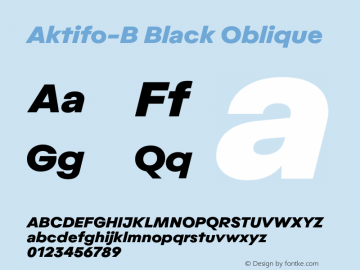 Aktifo-B-BlackOblique Version 1.000 | wf-rip DC20190125图片样张