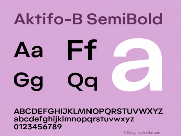 Aktifo-B-SemiBold Version 1.000 | wf-rip DC20190125图片样张