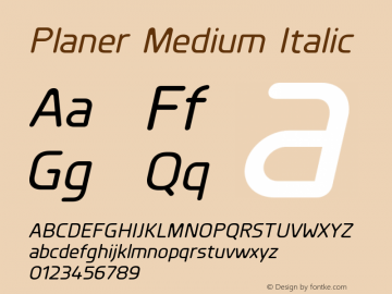 Planer-MediumItalic Version 1.002图片样张