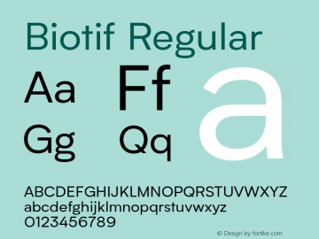 Biotif-Regular Version 1.000 | wf-rip DC20170215图片样张