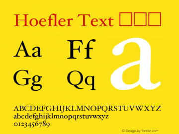 Hoefler Text 常规体 6.1d7e1 Font Sample