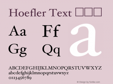 Hoefler Text 常规体 7.0d1e2 Font Sample