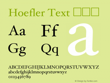 Hoefler Text 常规体 8.0d2e1 Font Sample