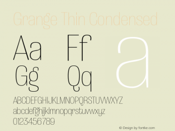 Grange-ThinCond Version 3.000;hotconv 1.0.109;makeotfexe 2.5.65596图片样张