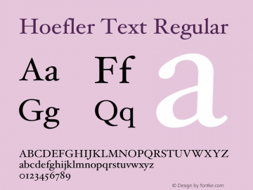 Hoefler Text Regular 2.0 Font Sample