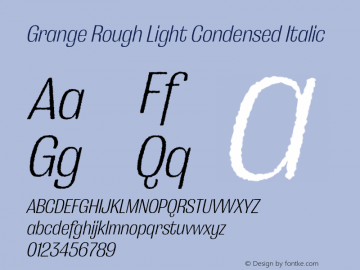 GrangeRough-LightCondIt Version 3.000;hotconv 1.0.109;makeotfexe 2.5.65596图片样张