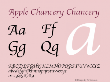 Apple Chancery Chancery 2.0 Font Sample