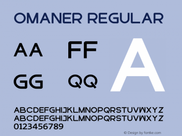 omaner Version 1.00;September 22, 2021;FontCreator 13.0.0.2683 32-bit图片样张