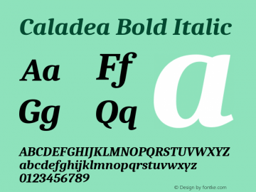 Caladea Bold Italic Version 1.001图片样张