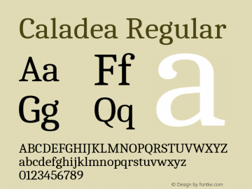 Caladea Regular Version 1.001图片样张