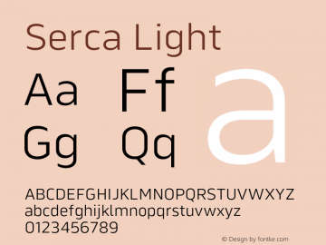 Serca Light Version 1.000;hotconv 1.0.109;makeotfexe 2.5.65596图片样张