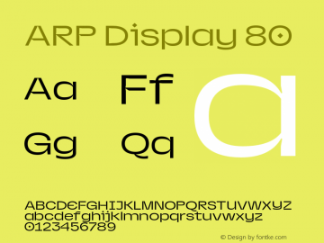 ARP Display 80 Version 1.000;PS 001.000;hotconv 1.0.88;makeotf.lib2.5.64775图片样张