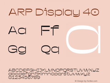 ARP Display 40 Version 1.000;PS 001.000;hotconv 1.0.88;makeotf.lib2.5.64775图片样张
