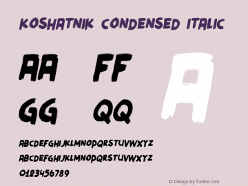 Koshatnik Condensed Italic Version 1.001 | wf-rip DC20110520图片样张
