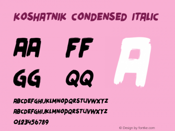 Koshatnik Condensed Italic Version 1.001 | web-TT图片样张