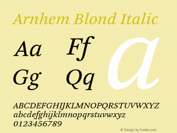 Arnhem Blond Italic Version 2.011 | web-TT图片样张