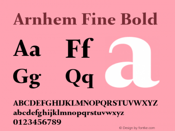 Arnhem Fine Bold Version 1.003; build 0001 | web-TT图片样张